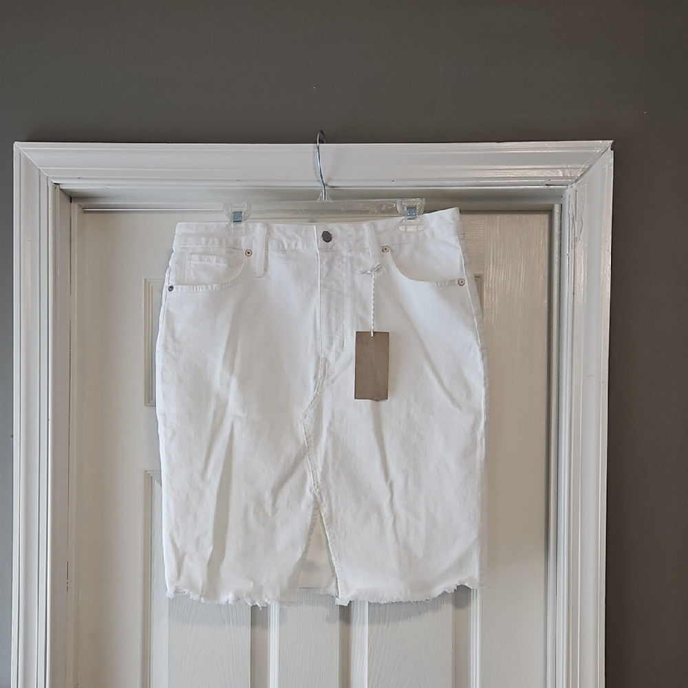 Madewell White Jean Skirt Womens
